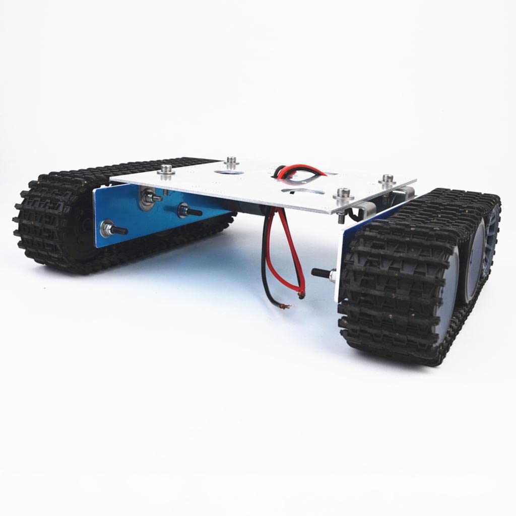#N/A/a Tanque Robot Kit Chasis Modular con Ruedas de Plástico Estructura Resistente de Aluminio Vías de Ingeniería Adecuado para Proyectos Educativos
