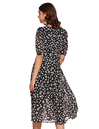 Image of Amazon Brand - Eden & Ivy Women's Georgette Fit & Flare One Piece Midi Length Dress (with Lining)