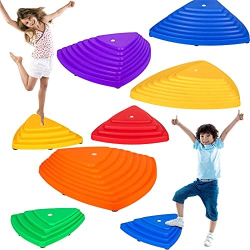 IROO Stability Stepping Stones for Children, Non-Slip Colourful Stones Toys for Coordination and Gross Motor Improvement Play Indoor and Outside, Distinctive Presents for Boys Ladies [up to 220 pounds]