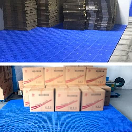 Modular Interlocking Plastic Pallet - Cushioned Nestable Shipping Pads for Kitchen, Balcony, Patio & Pet Areas (Light Grey, 40x40x3cm)