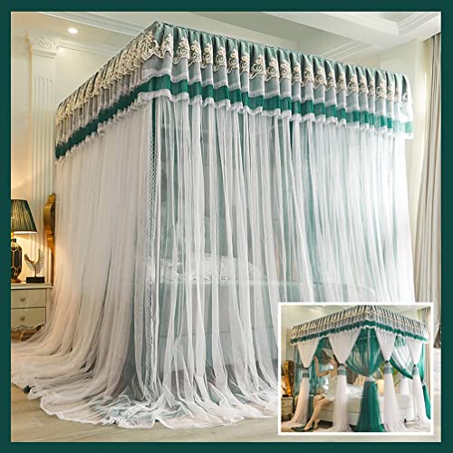 Mosquitera para cama doble azul cortinas dosel romantico de 150x200 cm 4
