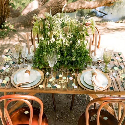 Image of Sage Green 10th Happy Birthday Confetti, 10th Birthday Table Decorations Scatter Green Gold Foil Cake Confetti Decorations for 10 Bday Boys Girls Party Decor 230 Pcs