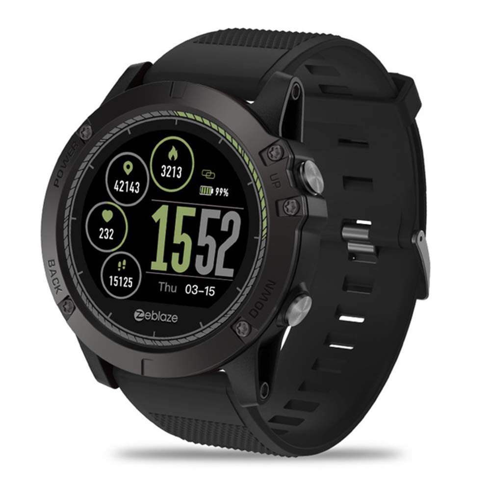 Smartwatch Sportivo a Colori, smartwatch con monitoraggio della frequenza cardiaca Impermeabile IP67, Orologio da Uomo Multi-Sport per iOS e Android,Nero