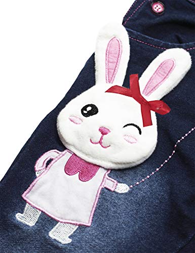 Image of Kidscool Space Baby Toddler Girls Soft Knitted Cotton Denim Cute Cartoon Overalls