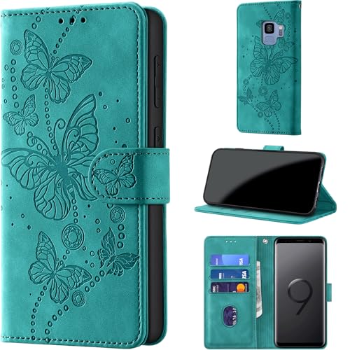 for Samsung Galaxy S9 Wallet Case Flip Turquoise