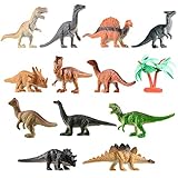 🦖【Dinosaurio Plástico】 - Hecho de plástico de alta calidad con bordes lisos. Dinosaurios juguetes grandes de unos 15-19cm. Apto para manos pequeñas. Si el dinosaurio no puede pararse, los adultos pueden ajustar las patas manualmente.