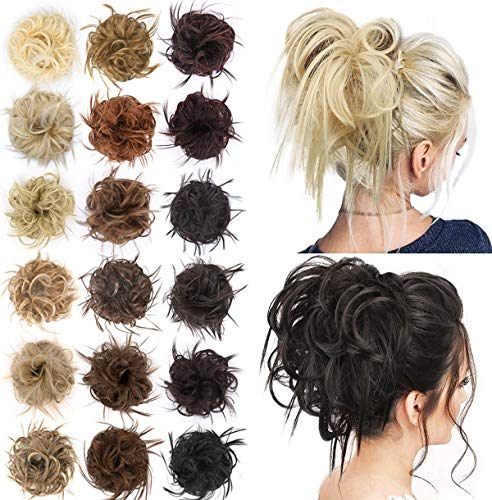 Messy Bun Hair Piece Curly Wavy Scrunchies for Women's Hair Updo Hairpiece Synthetic Fake Hair Extensions 045-1#