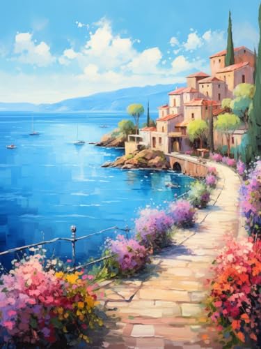 Pintura por números para adultos de 40x50 cm kit DIY de lienzo sin marco con pinturas acrílicas