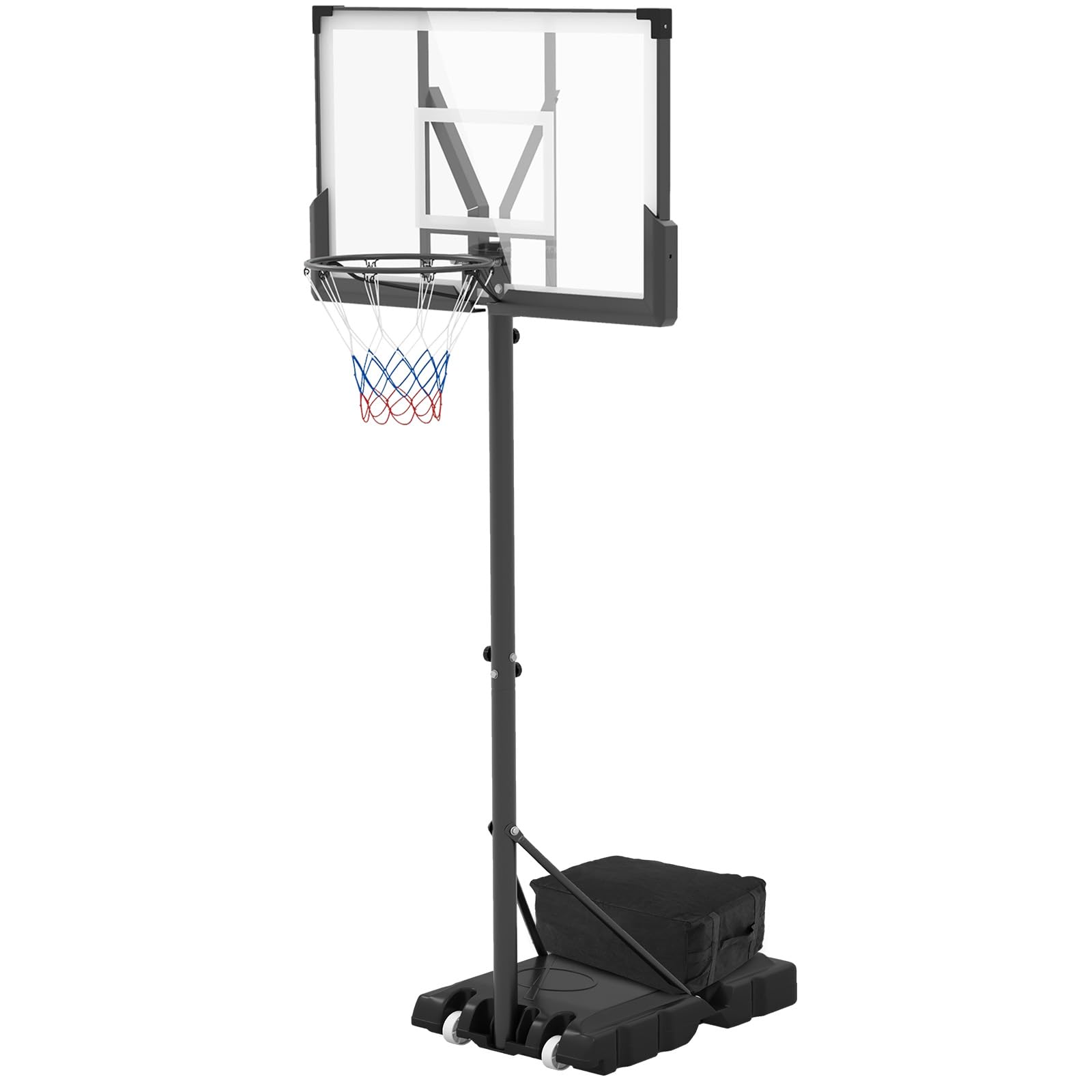 GYMAX Basketball Hoop Outdoor, 2 Wheels Basketball Stand System