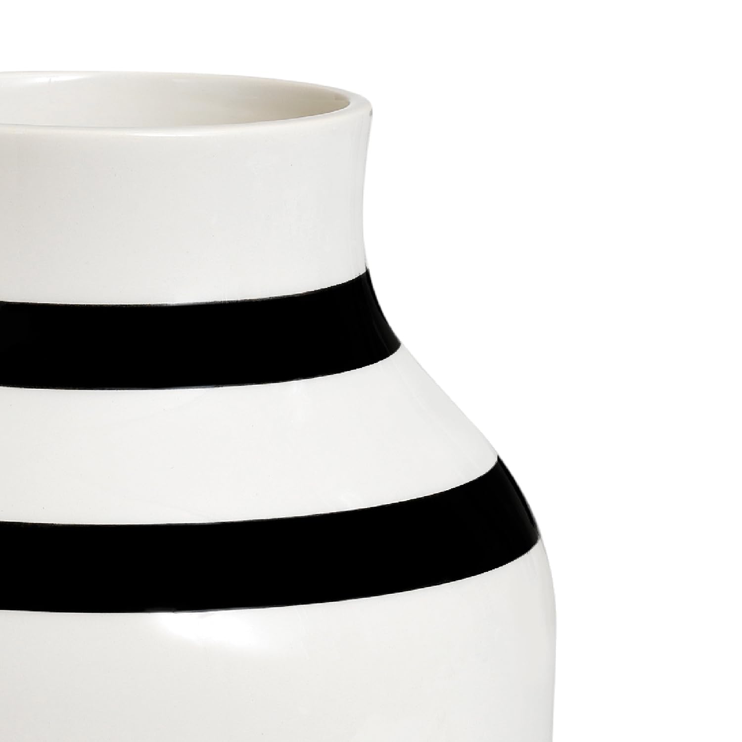 Kähler Vase H31 cm Omaggio Originaldesign mit handgemalte Streifen, schwarz