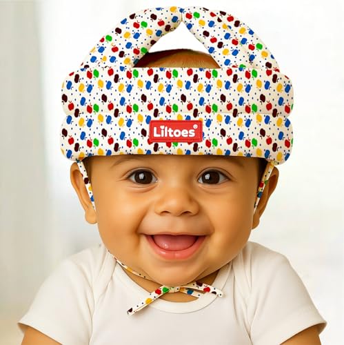 Image of LILTOES Baby Head Protector for Safety of Kids 6M to 3 Years- Baby Safety Helmet with Proper Air Ventilation & Corner Guard Protection (Apple)