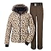 killtec Damen Skianzug Größe 36 - aus Skijacke leopard und Softshell Skihose dunkelbraun - mit 10000mm Wassersäule - wasserdicht, atmungsaktiv