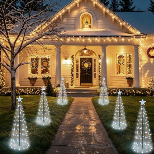 2 Pack 29 Inch Spiral Solar Christmas Tree Lights - image 2