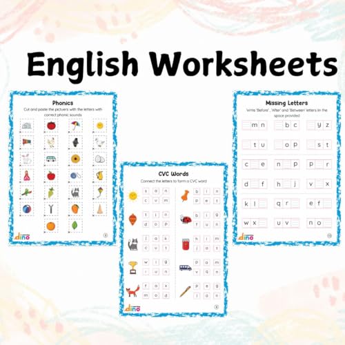 LKG Activity Worksheets For Kids + Free Sticker | Covers English, Maths, EVS,...