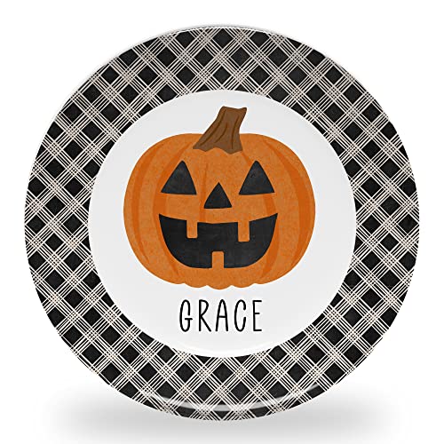 Tiny Expressions - Personalized Holiday Plates for Kids with Customized Name | BPA Free | Dishwasher Safe | Made in the USA (Halloween Plate) Tiny Expressions - Personalized Holiday Plates for Kids with Customized Name | BPA Free | Dishwasher Safe | Made in the USA (Halloween Plate)