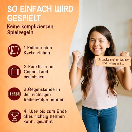 LIKARTO® Ich packe Meinen Koffer Spiel für Kinder - Familienspiel Lernspiel – Ansicht 3