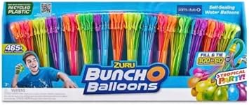 ZURU Bunch O Balloons 465 Rapid-Fill Self-Tying Recyclable Water Balloons (14 Stems)