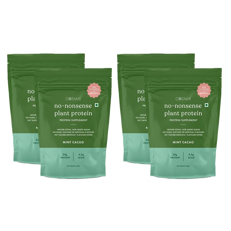 Image of Cosmix No Nonsense Plant Protein | Organic Pea & Rice Isolate | Vegan | 24g Protein /Serving | Easy To Digest | All Essential Amino Acids | No Preservatives| Mint Chocolate | Mint Cacao -2kg