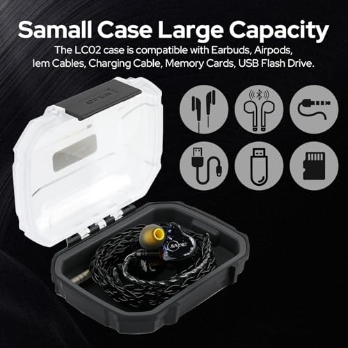 Image of Linsoul LC02 in Ear Monitor Case, Portable Earbud Hard Case, Waterproof Earphone Storage Box, Travel Carrying Case for Headphones and IEM Cables, Fit for ZS10 PRO Cadenza Supermix4 Hype4 Zero:2 Zonie