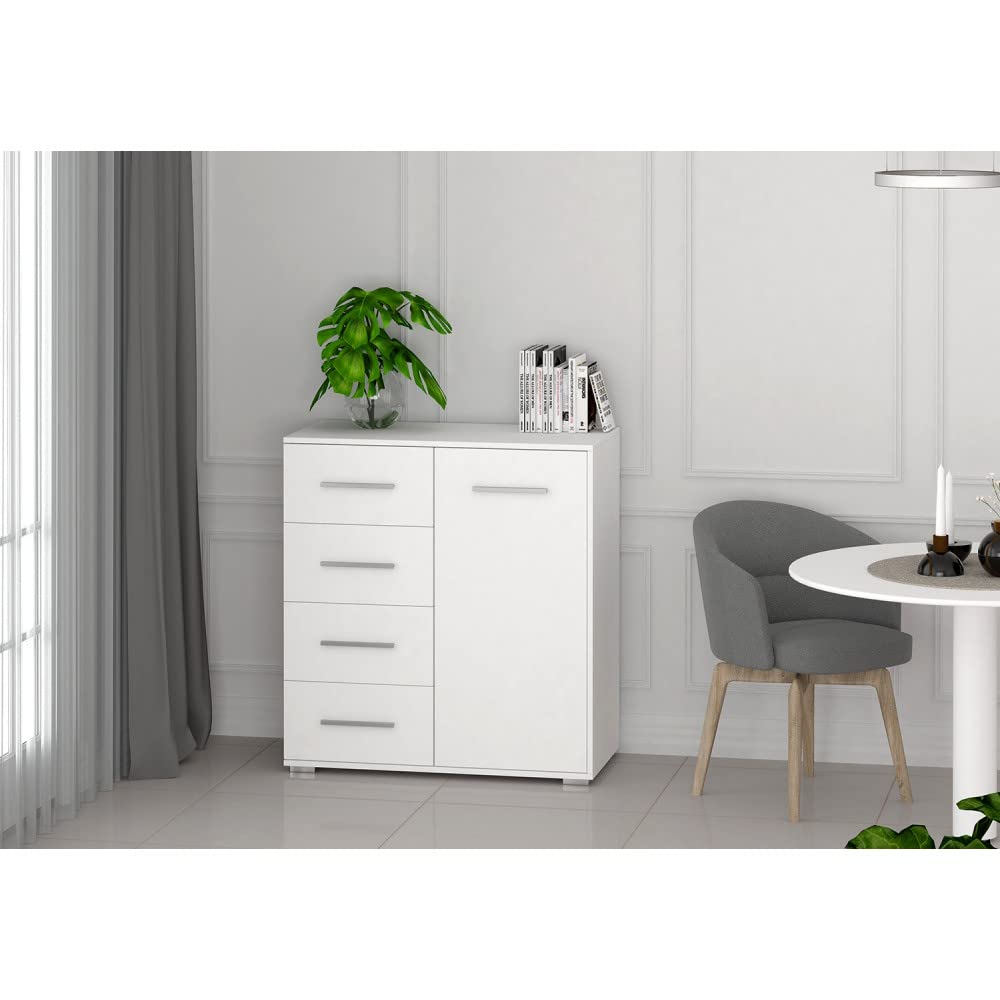 Fabryka Mebli Idźczak Schlafzimmer-Set Komplett - Astral Bettgestell - Kleiderschrank mit Spiegel, Nachttisch, Kommode- Innovativ, Stilvoll, Modern