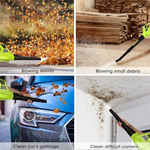 bigzzia Cordless Leaf Blower with 2×20V Li-ion Battery, Electric Garden Blower, 2-Speed, Detachable Tubes, 3.3 IBS Lightweight, 209CFM Blower for Leaf Dust Snow - Image 6