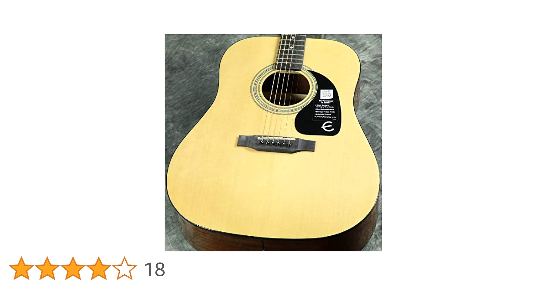 エピフォン DR-100 NA アコースティックギター スタンド付き 楽器 Amazon | Epiphone Songmaker DR-100 Vintage Sunburst