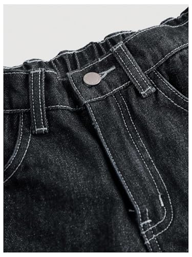 Verdusa Girl's Goth Wide Leg Baggy Jeans Streetwear Loose Denim Pants with Pockets3