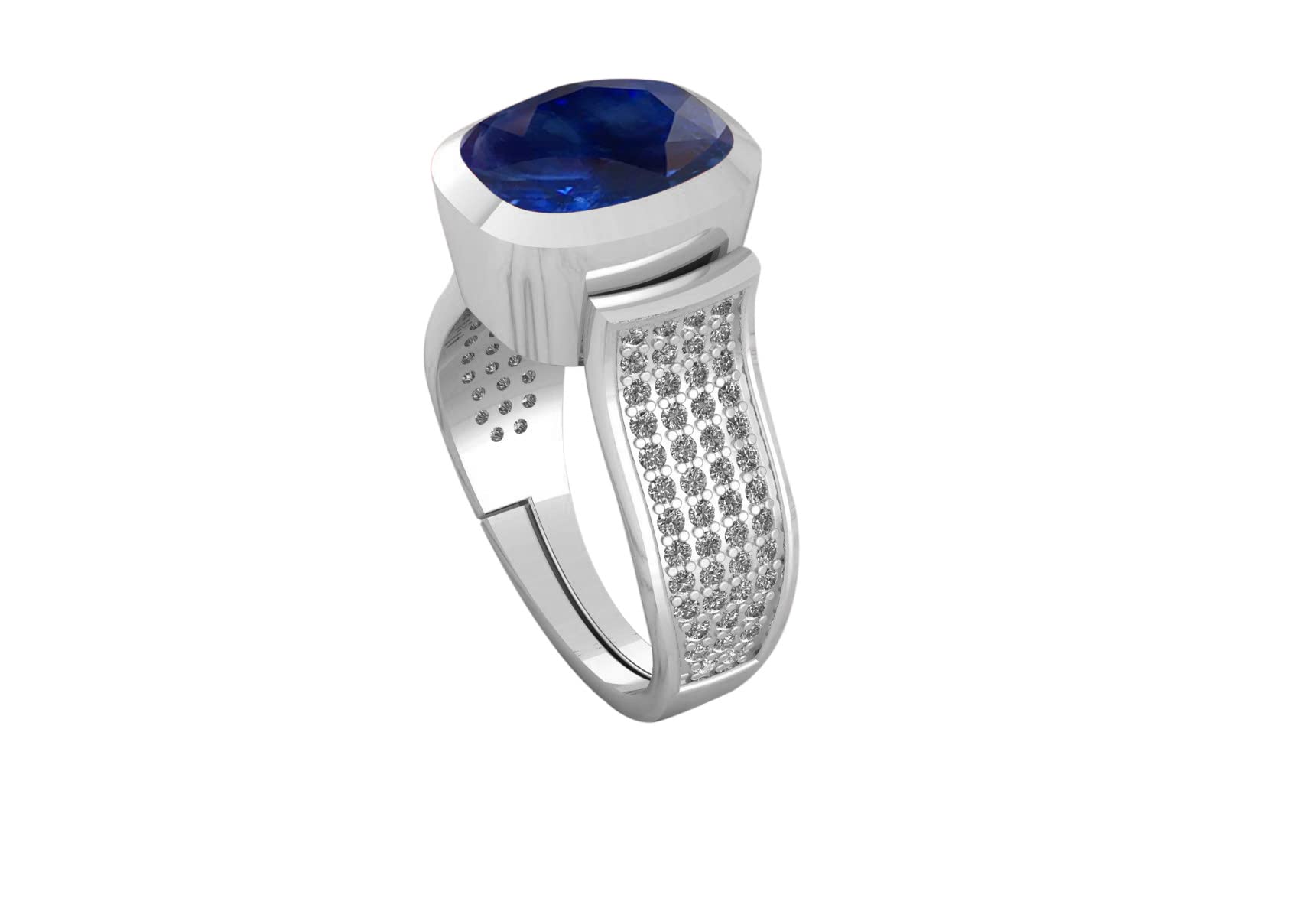 Sidharth Gems Blue Sapphire Silver Ring 5.00 Carat Unheated and Untreated Neelam Natural Ceylon Hallmark 92.5 Stering Silver Ring Gemstone for Men and Women (B09JZJH2YV) Amazon Price History, Amazon Price Tracker