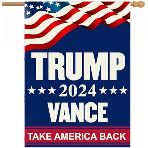 Trump Vance 2024 Garden Flag 28x40 Inch Vertical Double Sided Patriotic USA Flag,Trump Vance 2024 Yard Sign Flag Take America Back Garden Flag President Election Flag Yard Outdoor Lawn Decoration Cover