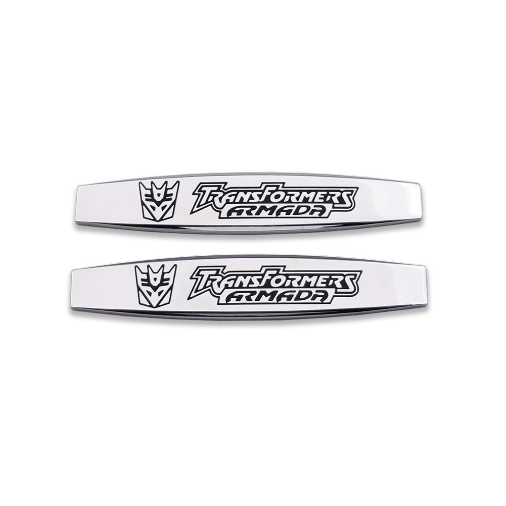 2x Metal Transformers Armada Logo Side Fender Emblem Autobots Badge Decepticons Sticker Lappet Decals Labeling (Decepticons)