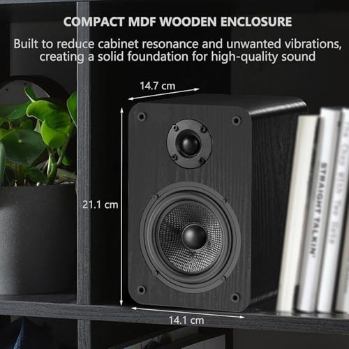 Image of LONPOO Bluetooth Bookshelf Speakers for Turntable - Wireless 60W RMS Bluetooth - Powerful Home Music System - Home Theater Systems, Studio Monitors