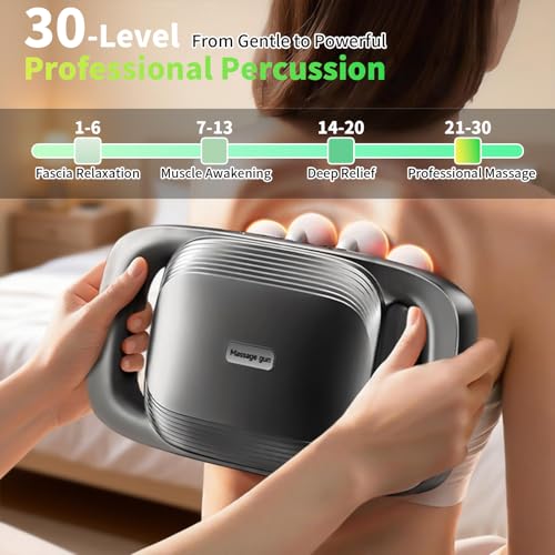 Image of 16 Head Massage Gun, 2026 Upgrade Deep Tissue Massager with 48KG Force, 3 Modes & 30 Intensities, Portable and Quiet Percussion Gun for Neck, Back, Legs, Waist, Buttocks Muscle Pain Relief