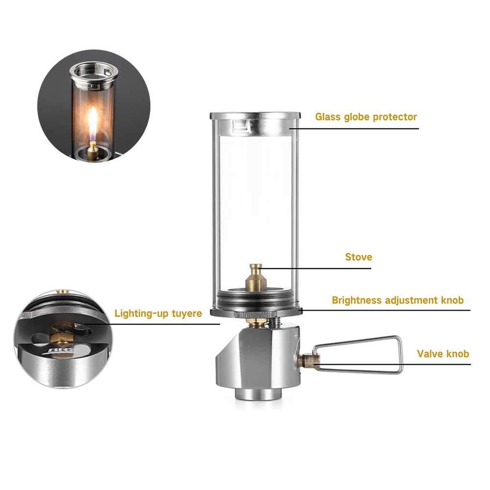 BRS-55 Gas-Camping-Laterne, Brennstofflampe, Campingausrüstung, Gas-Kerzenlichter, Lampe für Außenzelt, Wandern, Camping (1 Stück)