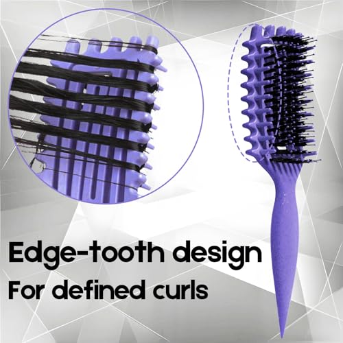 Curly Hair Brush Candybrush Curl Defining Brush for Detangling Shaping and Defining Curls for Women, Men, Wet & Dry Hair (Purple) - Image 4