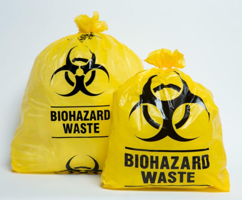Bio Hazard/Bio-Medical Waste Bag - Pack of 20 (35x45, Yellow)