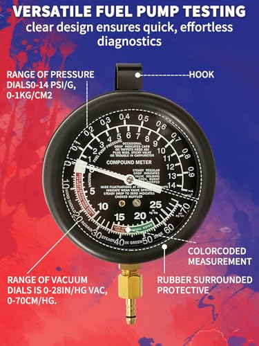 Punmew PN0021 Vacuum Gauge Automotive Professional Vacuum Tester Fuel Pressure Tester Kit Automotive Vacuum Gauge thumb #3