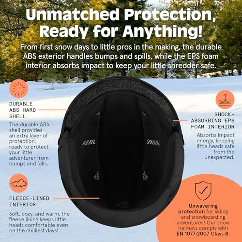 Image of Comstock Kids Ski & Snowboard Helmet with ABS Shell, EPS Impact Protection & 10 Cooling Vents - Adjustable Winter Sports Gear, Goggle Clip