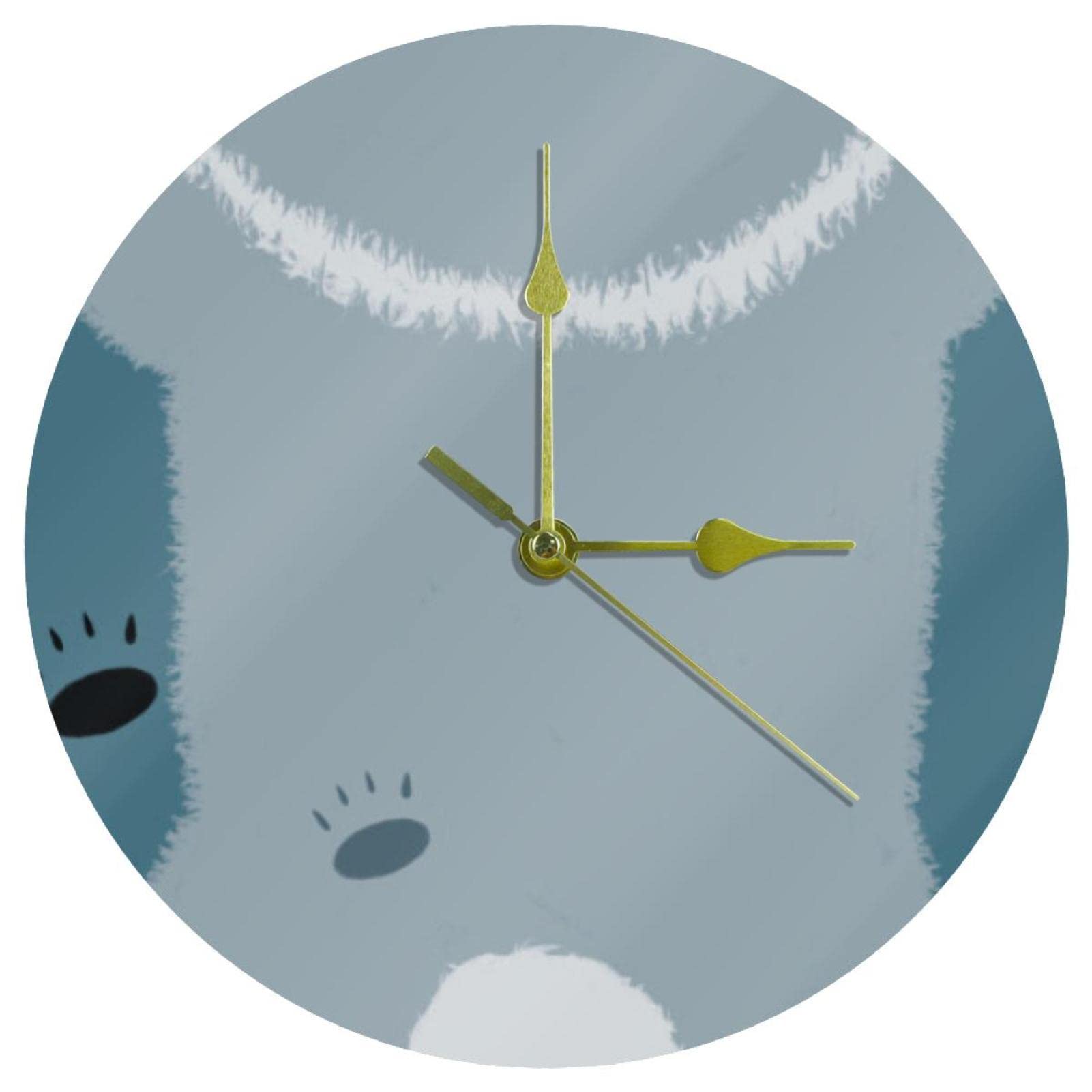 Horloge murale panda 24 cm en acrylique de qualité supérieure au cadran épuré et moderne