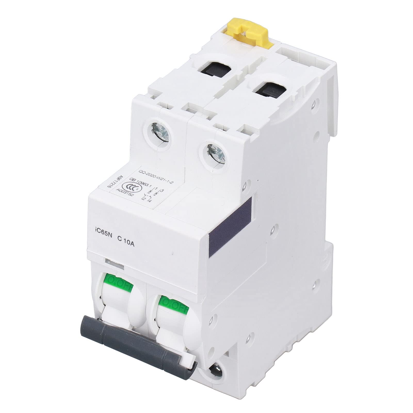 GVBAEPIEO Miniature Circuit Breaker, Residual Current Breakers Silver Contact 2P 400V 6000A Breaking Capacity Small for Home