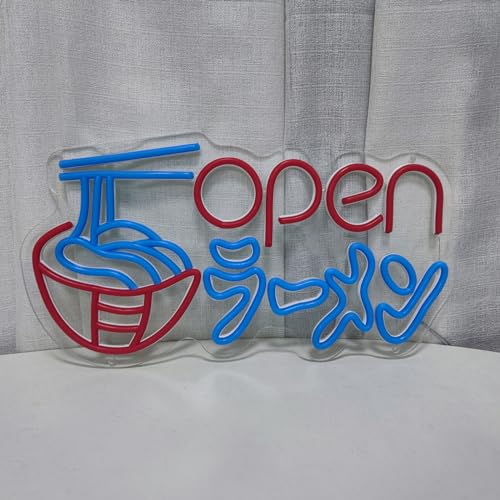 Image of Open Ramen Neon Sign,Ramen Led Sign, Restaurant light Up Sign for Wall Art, Personalized Neon Sign, Opening Sign Size:15.7 * 8.5Inch,SIGNVIA