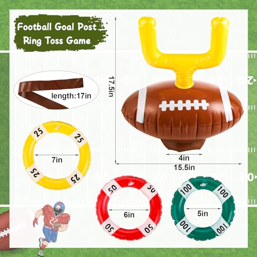 Naozinebi 2 Set Football Goal Post Ring Toss Game Inflatable Ring Toss Game Sport Party Post Ring Toss Sport Football Hat Toss Games For Birthday Football Family Indoor Outdoor Party Games Supplies thumb #1