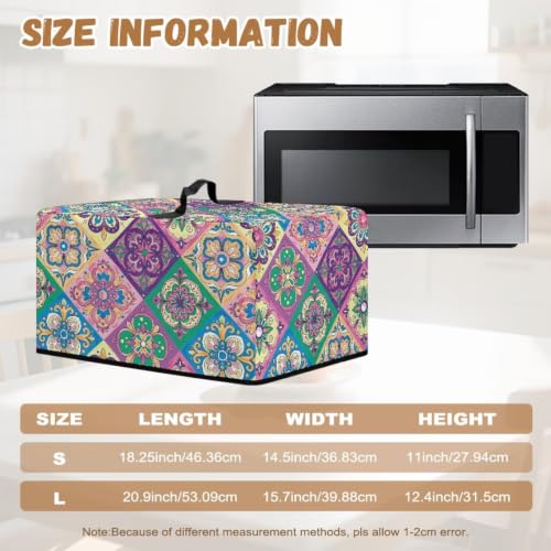 Image of Convection Oven Dustproof Cover, Washable Microwave Oven Cover Small Appliance Accessories for Kitchen Countertop, L, 20.9 x 15.7 x 12.4 Inches, Ethnic Floral