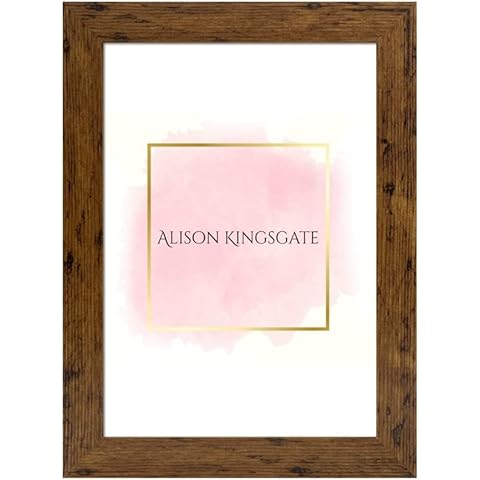 Alison Kingsgate Rustic 10x7 Inch Frame - 10x7 Rustic Picture Frames - 10x7 Rustic Frames With Safe Perspex Front - Rustic Oak Frame - Rustic Photo Frame - 10x7 Frame Cover