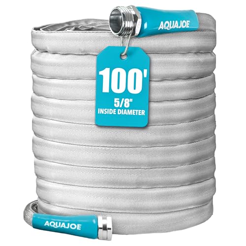 Aqua Joe AJFJH100-58-PRX XTREME FIBERJACKET Flexible, Kink-Resistant Garden Hose, 600 PSI Max, 5/8-Inch Diameter, 100 Feet