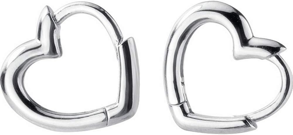 Dainty Love Heart Shaped Small Hoop Sleeper Earrings for Women 925 Sterling Silver Daith Heart Cartilage Tragus Cute Minimalist Hoops Jewelry Gifts Mom Friend Bridemaid