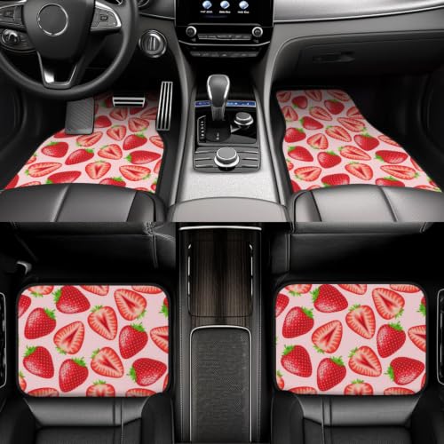 Alfombrillas de coche de fresas rosa para proteger el suelo del vehículo en tu día a día 6