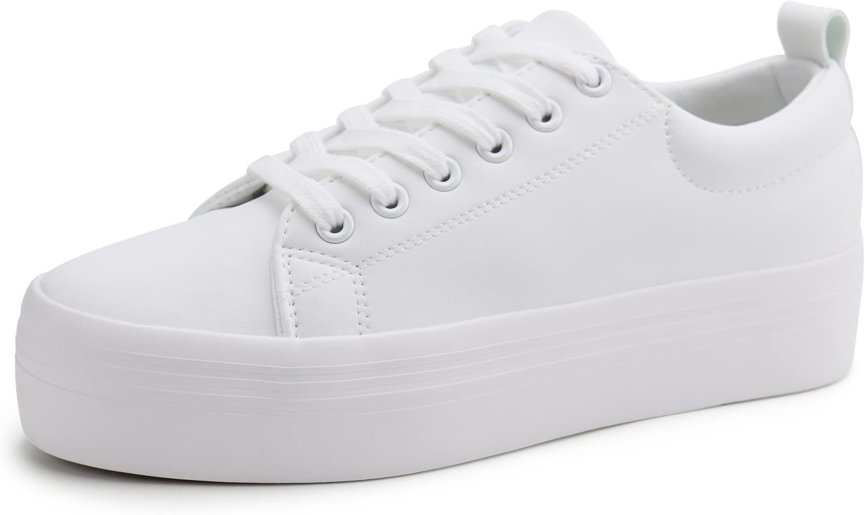 Women Lace Up Platform Sneakers Comfortable Casual Fashion Sneaker Walking Shoes