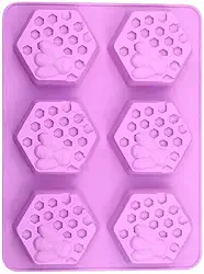 Forma Silicone Abelha 6 Cavidades p/Artesanato, Sabonetes, Bolos Biscoitos Antiaderente Resistente UN(1)
