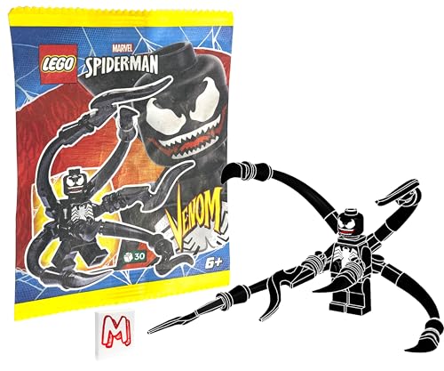 LEGO Super Heroes Spider-Man Minifigure - Venom with Spiked Blades and Minifigureland Tile