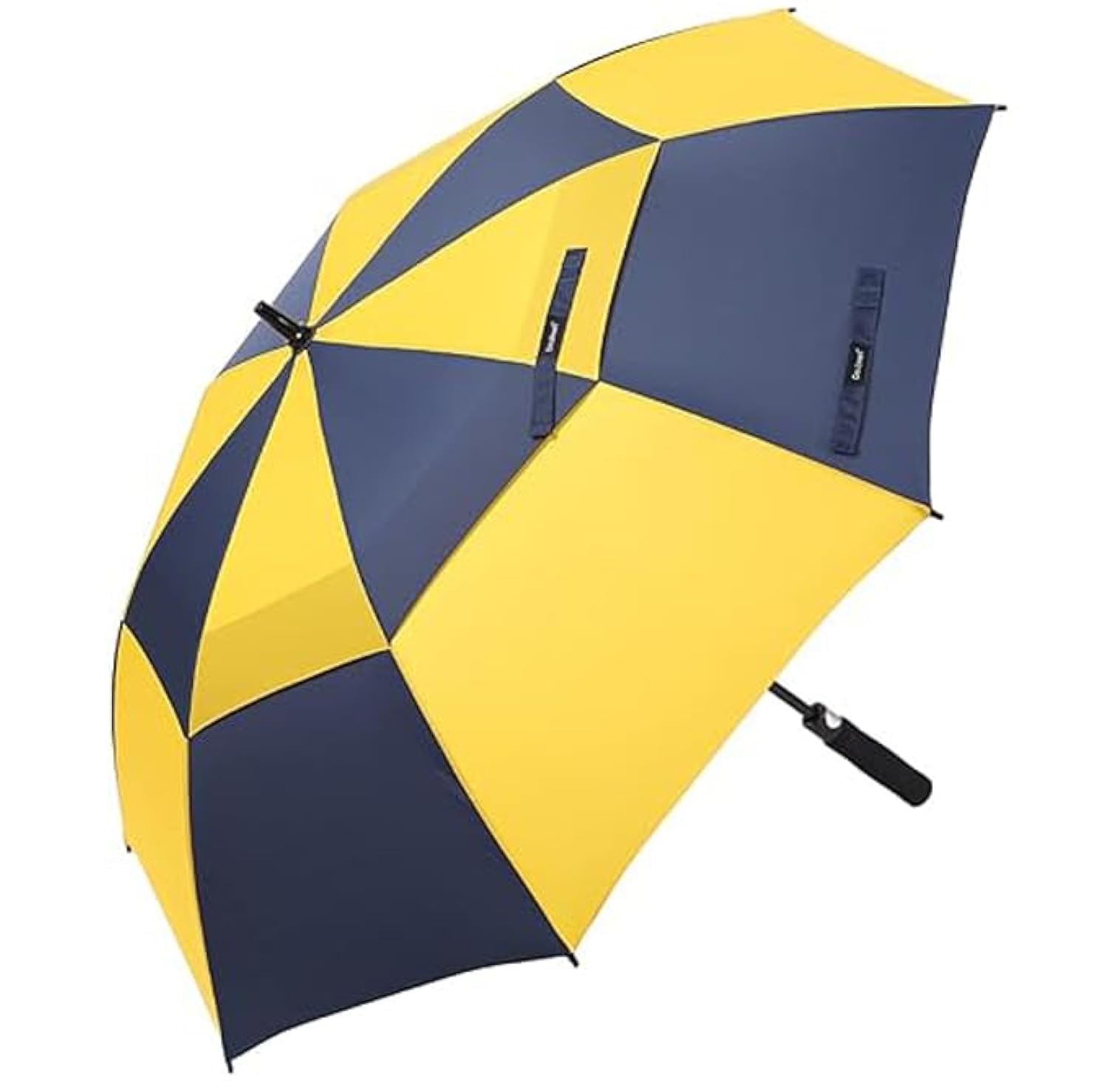 Doubwell Vented Golf Umbrella 54/62/68 Inch Automatic Extra Large Windproof Umbrella Oversize Stick Rain Umbrella For Man and Woman Can Shade For Golfer And Family (Yellow/Dark Blue, 62 Inch) โ image 1